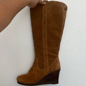 White Mountain Wedge Boot Sz 6 1/2 Chestnut Color Y2K Grunge Vintage